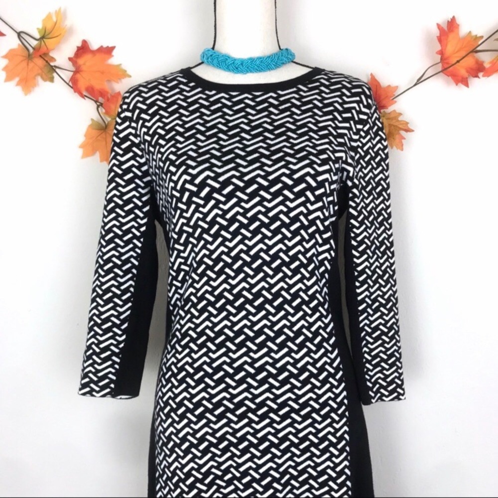 J. McLauphlin Chevron Knit Midi Sheath Work Dress Work Office